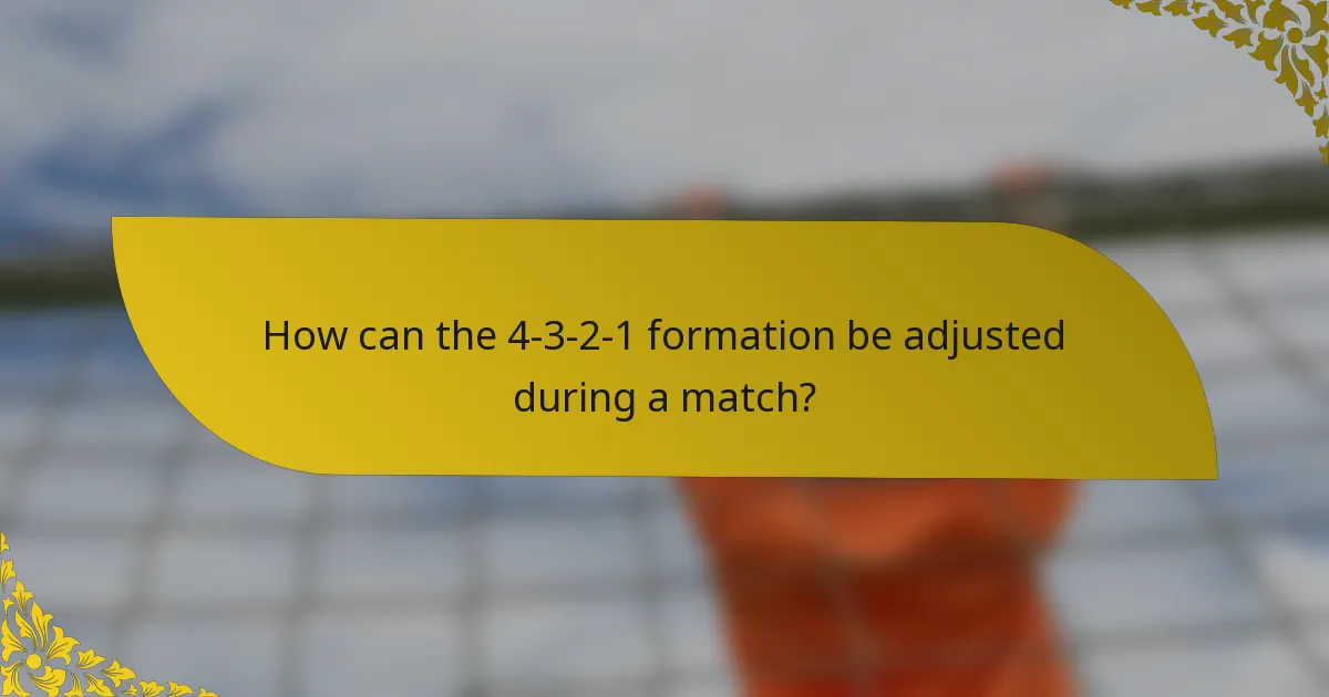 How can the 4-3-2-1 formation be adjusted during a match?