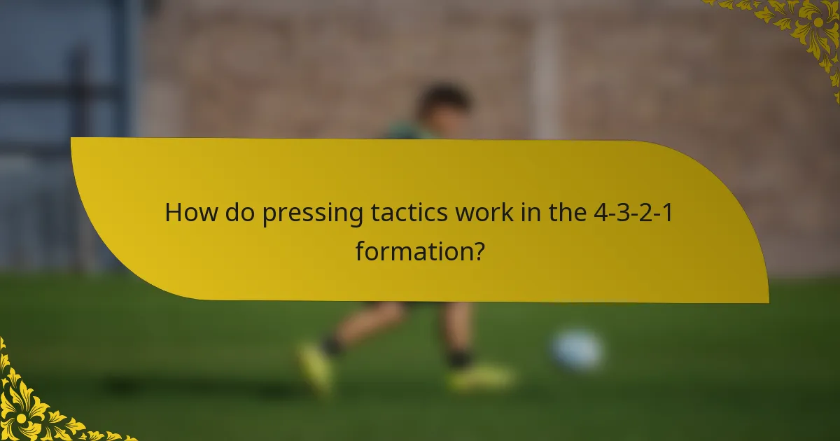 How do pressing tactics work in the 4-3-2-1 formation?