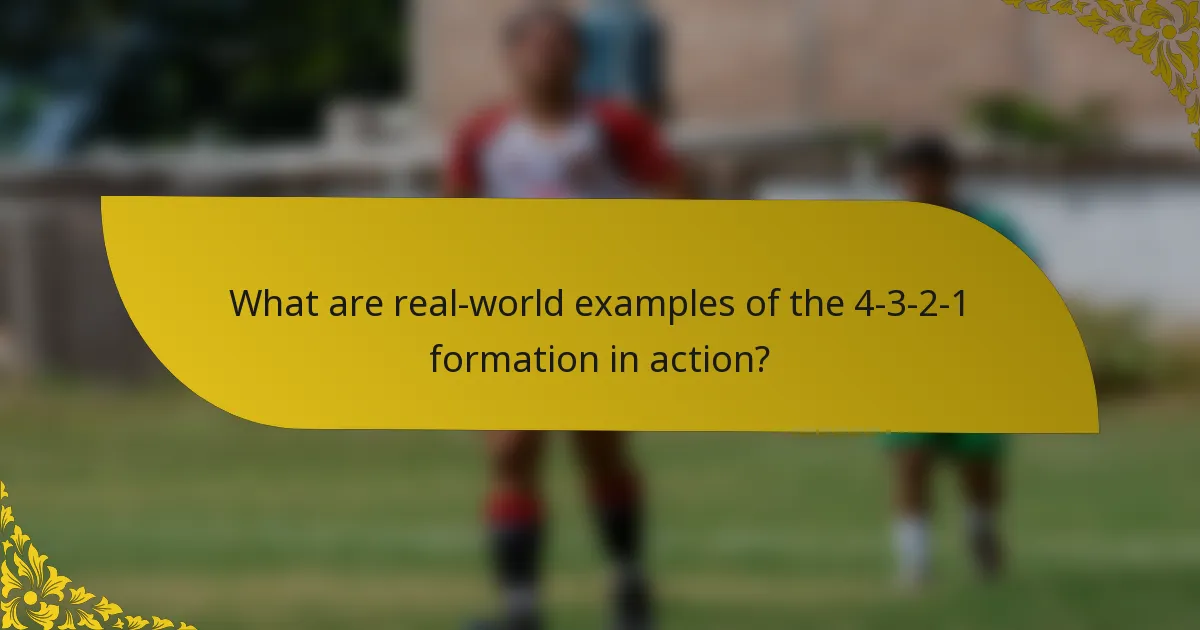 What are real-world examples of the 4-3-2-1 formation in action?