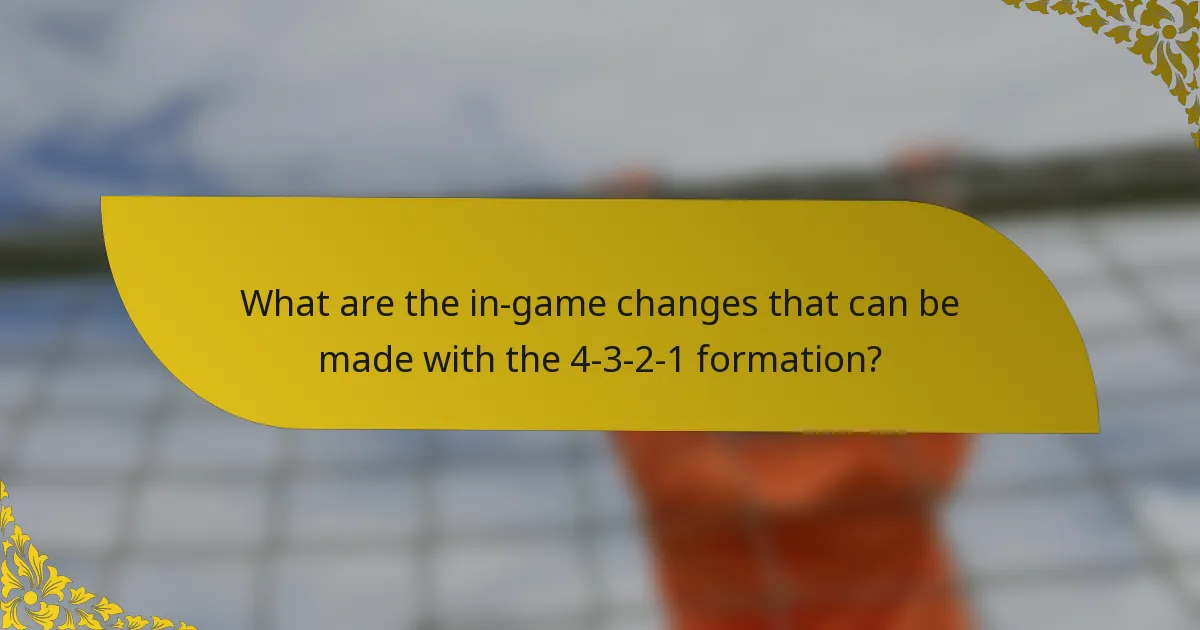 What are the in-game changes that can be made with the 4-3-2-1 formation?