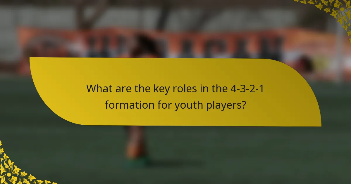 What are the key roles in the 4-3-2-1 formation for youth players?