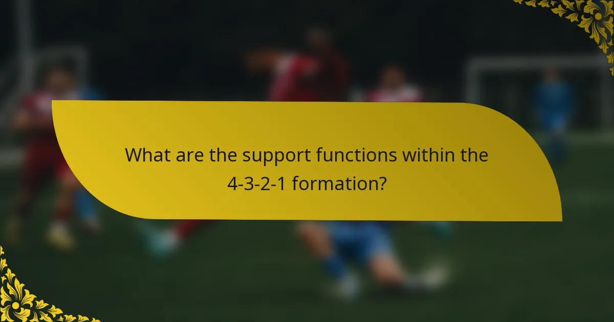 What are the support functions within the 4-3-2-1 formation?