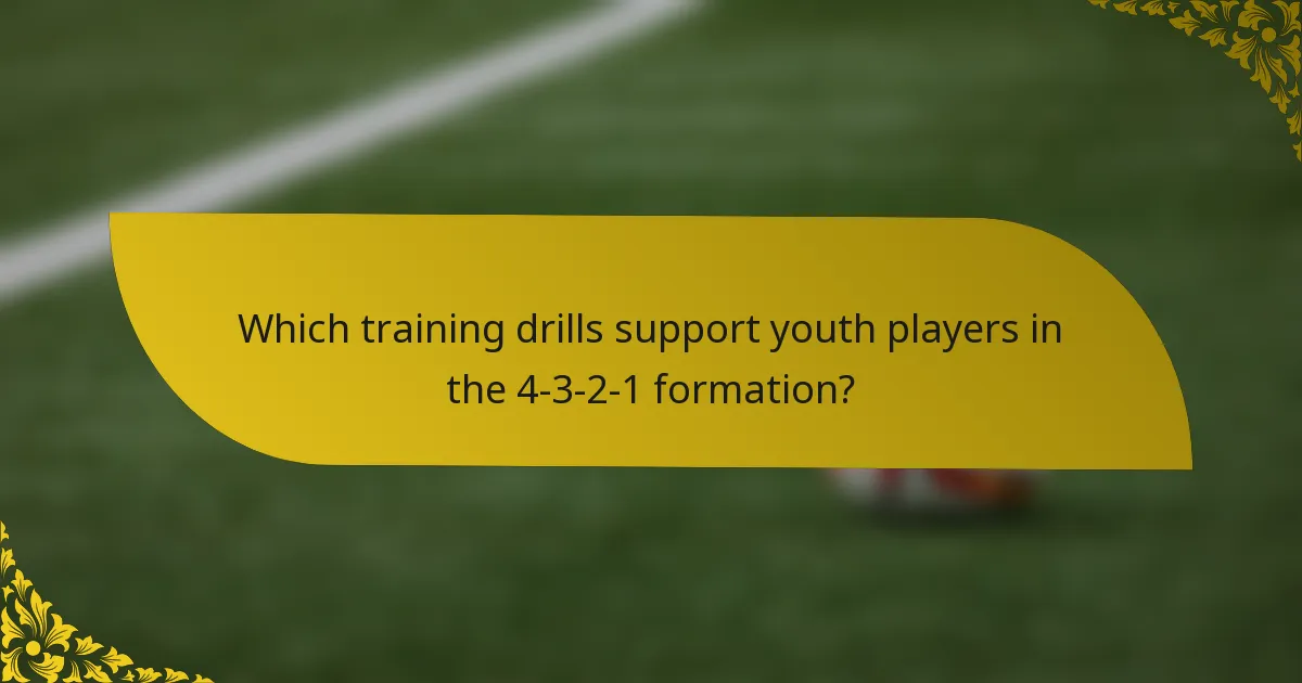 Which training drills support youth players in the 4-3-2-1 formation?