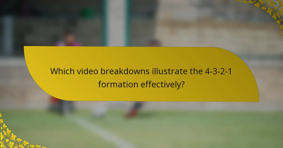 Which video breakdowns illustrate the 4-3-2-1 formation effectively?